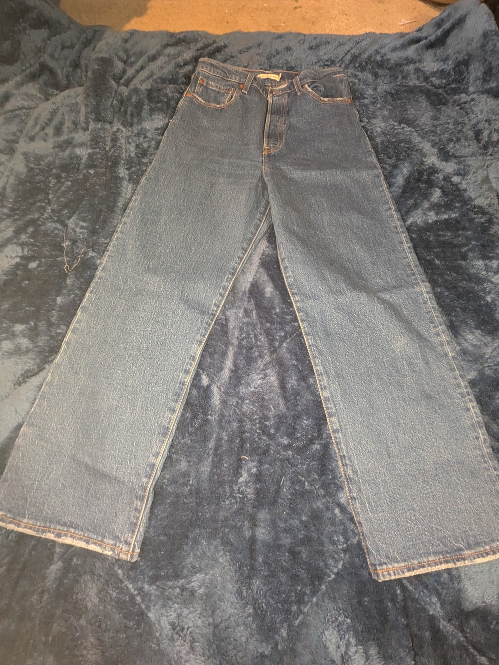 Levi's Dark Blue Wide-Leg Denim Jeans